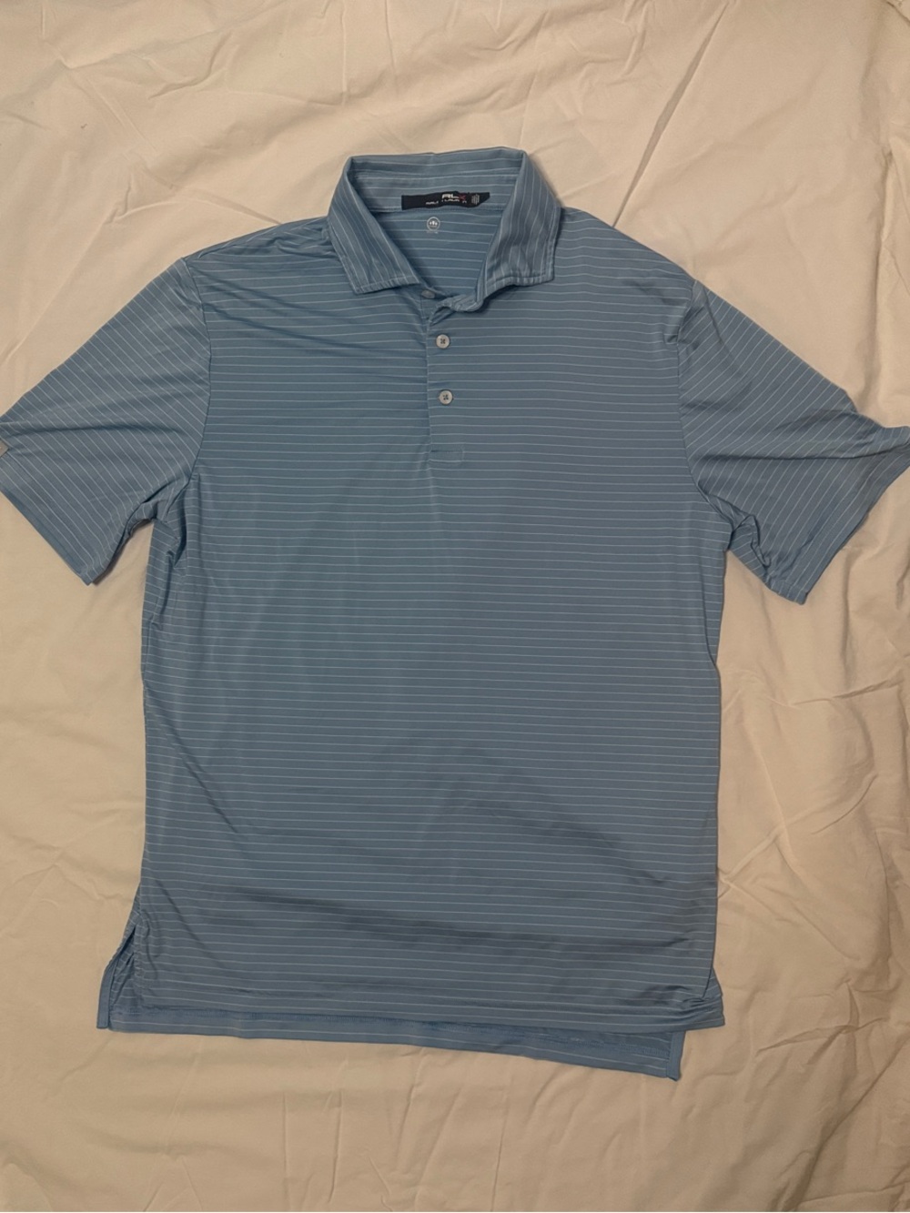 RLX Ralph Lauren Light Blue Thin-Striped Polo